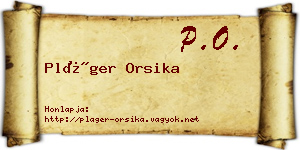 Pláger Orsika névjegykártya